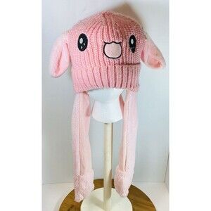Girls Pink Bunny Warm Hat 100% Acrylic ( MOVEABLE ERAS NOT WORKING)